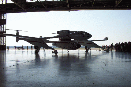 SpaceShipOne in the hanger